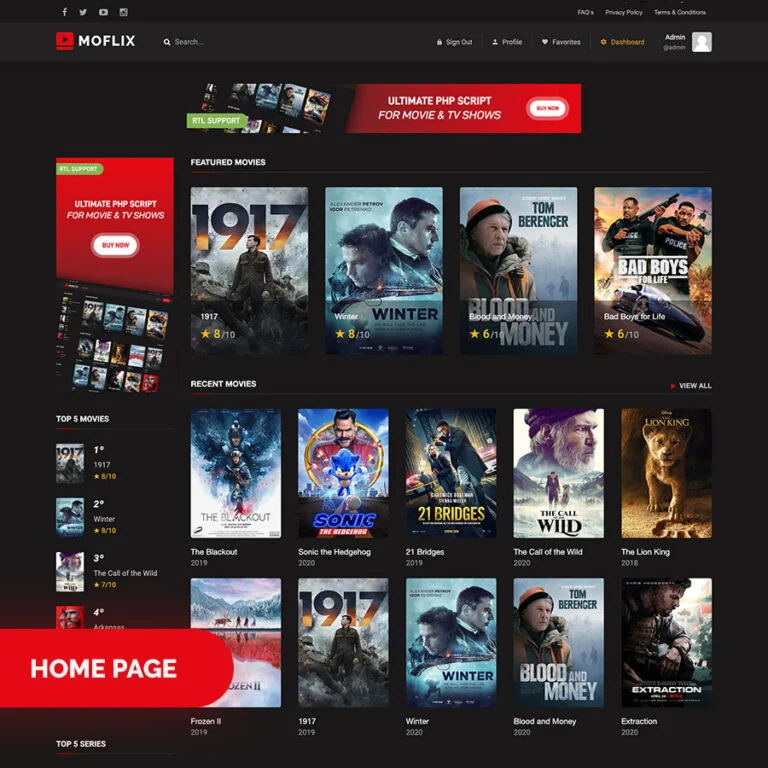 MoFlix – Ultimate PHP Script For Movie & TV Shows